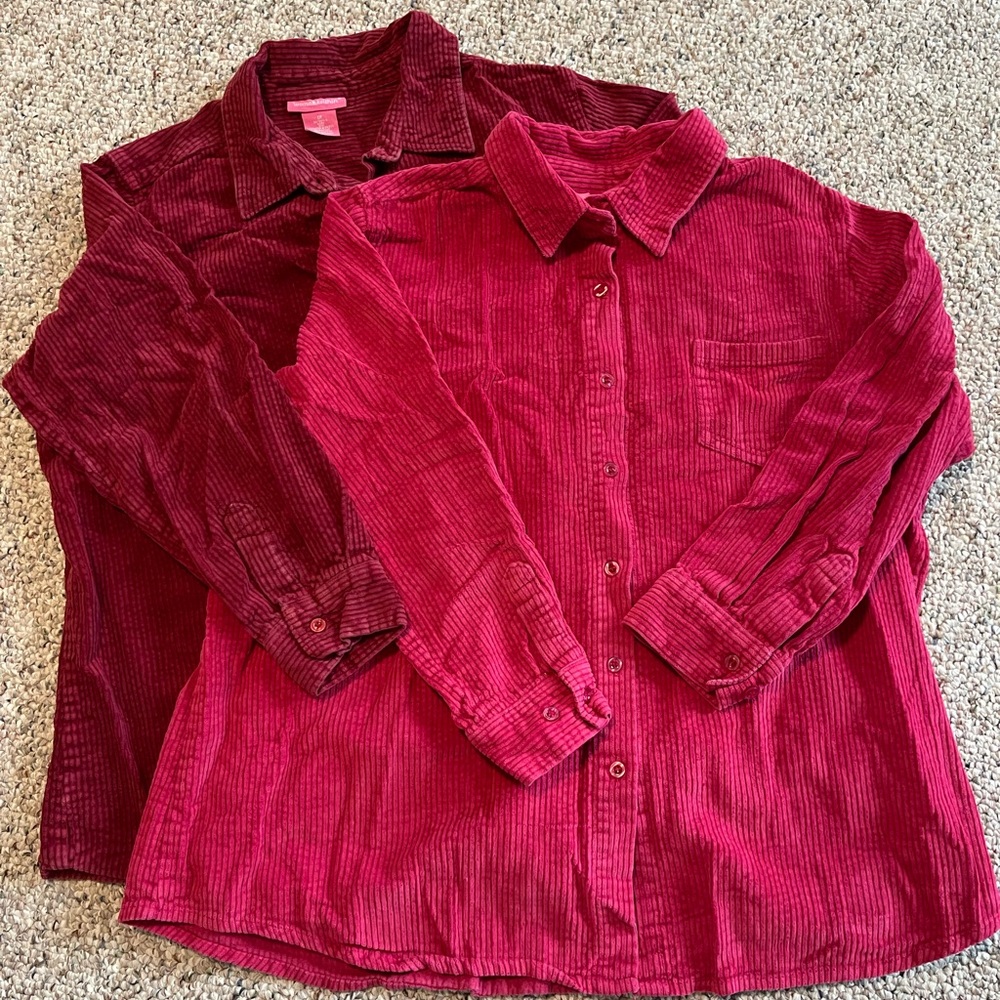 Woman Within Red Button Down Shirts